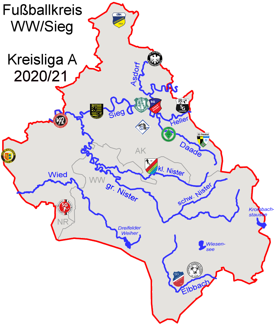 Landkarte Kreisliga A 20-21