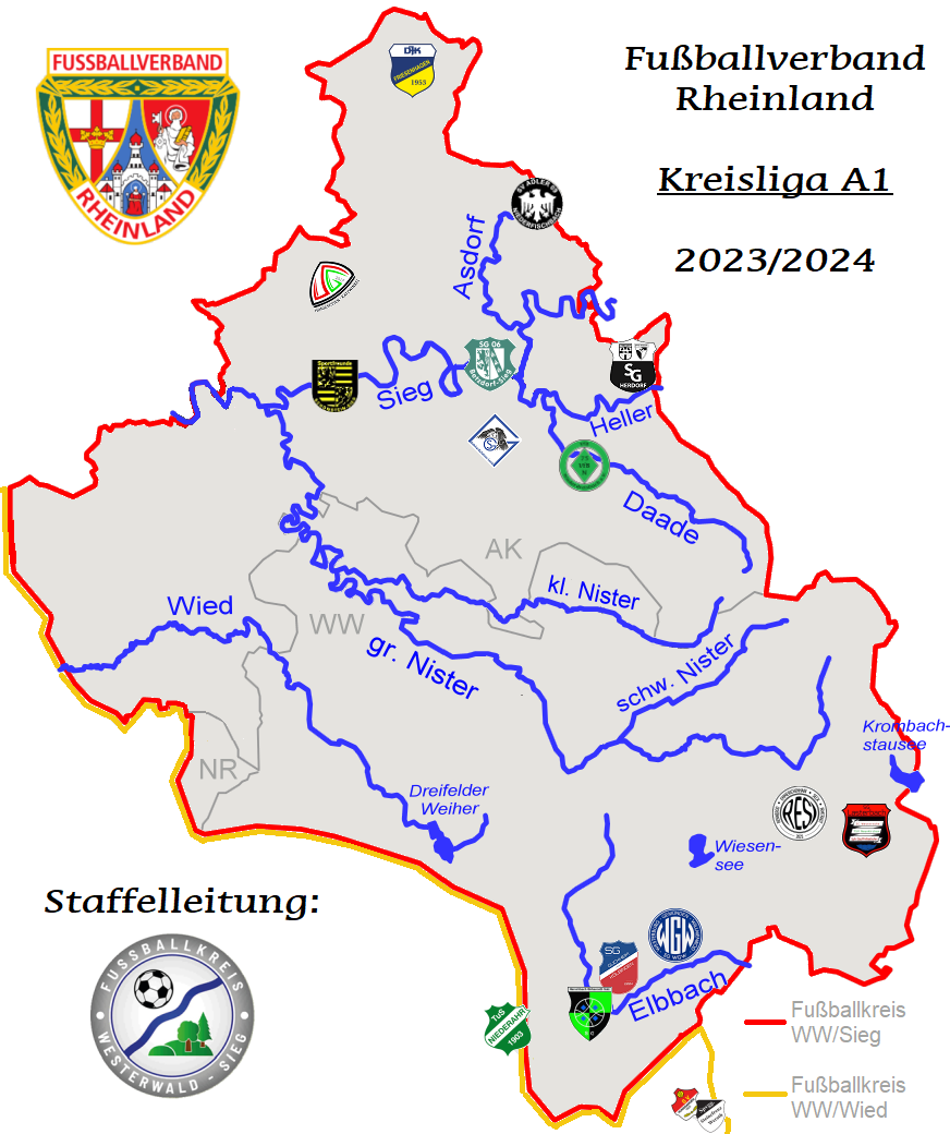 Landkarte Kreisliga A1 23-24