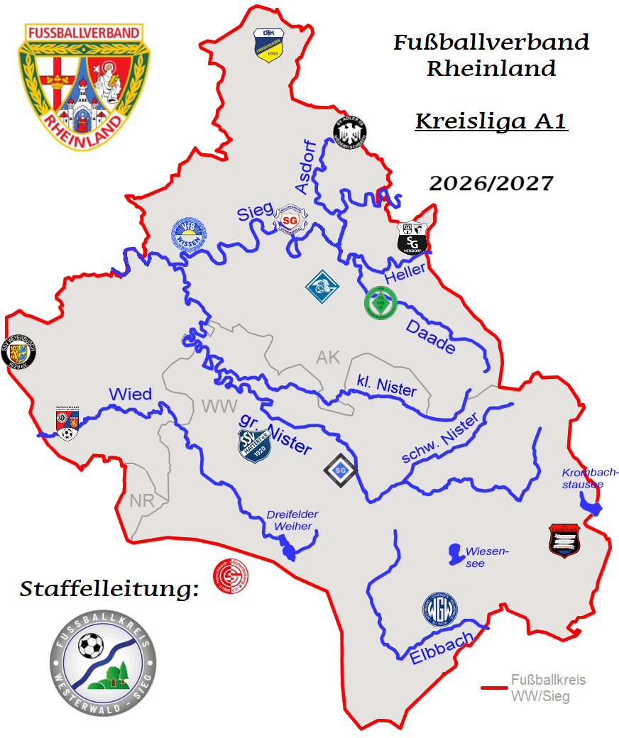 Landkarte Kreisliga A1 26-27